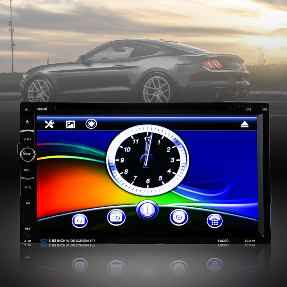 7 034 Double 2DIN In Dash Car Stereo CD DVD Player USB SD Bluetooth IPOD FM Radio 7 034 Double