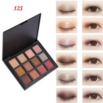 

12 Colors Eyeshadow Palette Shimmer Matte Glitter Makeup Palette Smoky Pigmented Eyeshadow Pallete Cosmetic Palette 12S