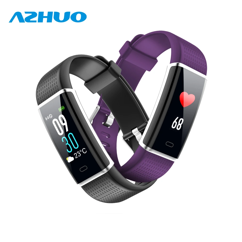 AZHUO ID130 Plus Farbe HR Smart Armband Farbe Schrittzähler Herz Rate