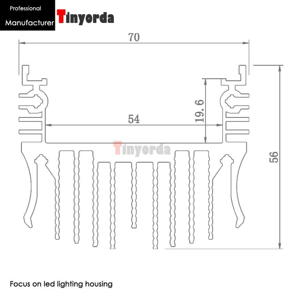 Tinyorda TWH7056 5 шт.(длина 1 м) 60 Вт 72 Вт Светодиодный светильник для выращивания радиатор подвесной светильник профиль [профессиональный производитель]