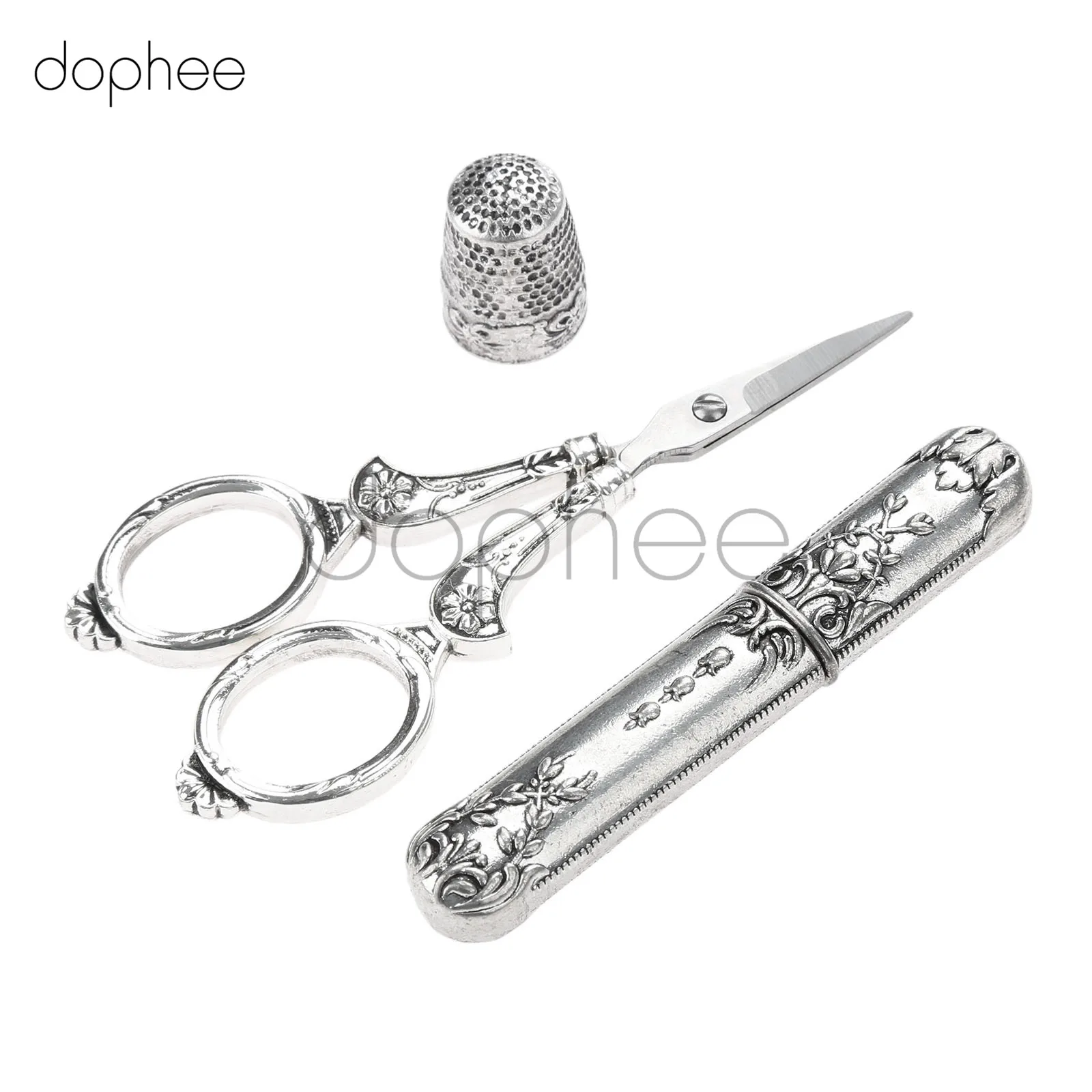 

dophee 1 set Sewing Tools Sewing Kit Scissors Thimble Needle Case DIY Sewing Tools for Embroidery Cross Stitch Crewel Craft
