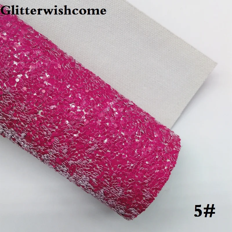 Glitterwishcome 21X29 см A4 размер сплошной цвет массивный блеск кожа синтетическая кожа искусственная кожа ткань винил для бантов, GM026A - Цвет: 5