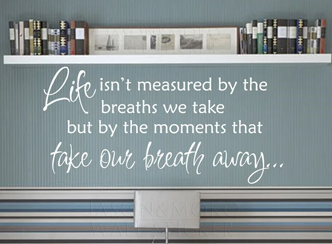 

Life isn't measured Vinyl Wall Art Quote Decal Home Art Decor Decal mural wallpaper for home 40*80CM Free shipping