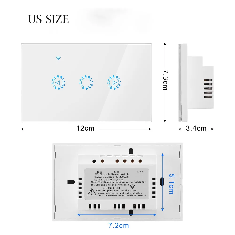220/110 В светодиодный диммер, умный переключатель Wi-Fi, бесступенчатый диммер с сенсорным управлением, Amazon Alexa, Google Assistant Ewelink с E27 лампочкой в подарок