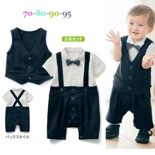 DHL EMS для маленьких мальчиков Темно-синие джентльмена 2 шт. комплект Детские комбинезоны жилеты Жилет 8 шт./партия 70-80-90-95