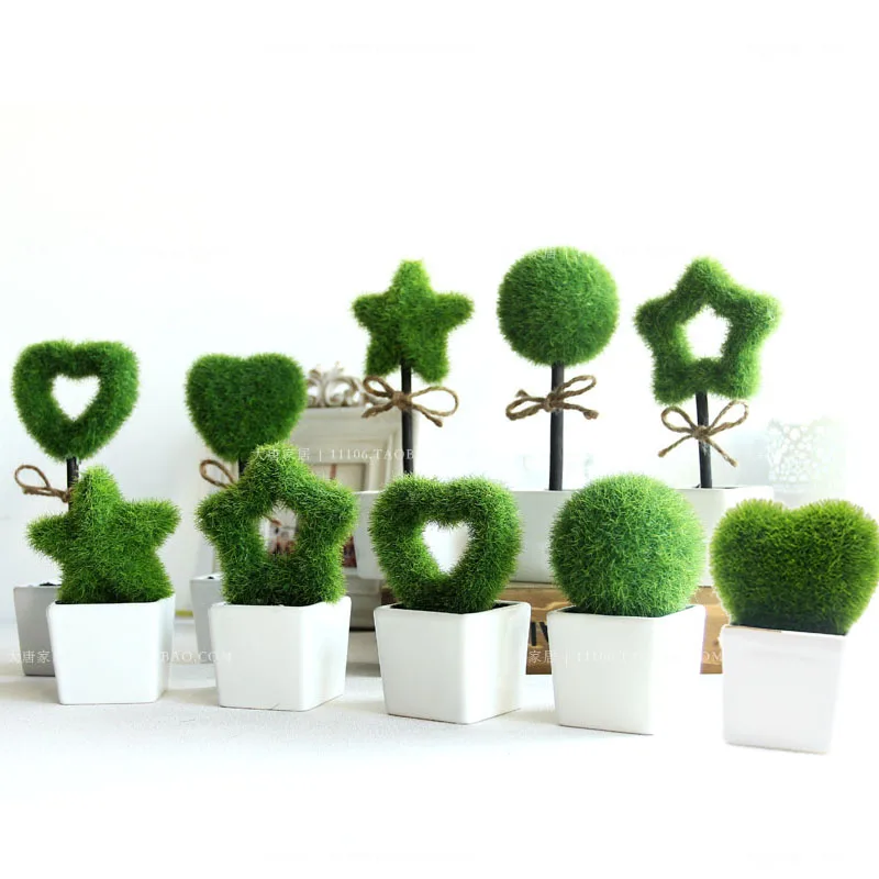 

Furnishings green artificial plant bonsai fashion small artificial flower creative wedding decorations flowers with pot /craft