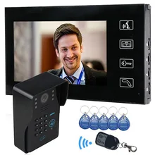 7″ Video Door Phone Intercom System video doorbell Remote control RFID Keypad Password unlock Doorbell Camera Touch key Monitor