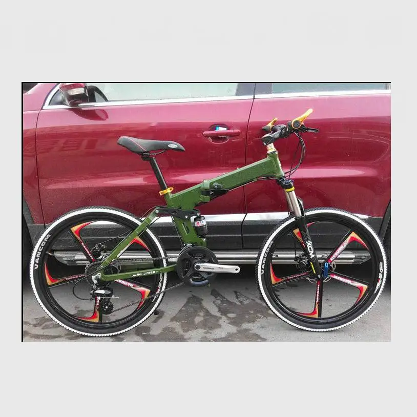 Sale Kalosse Hydraulic brakes  Folding 24*17inch   mountain bike M390  27 speed  full suspension  bicicleta Bike atv  tires bike 6