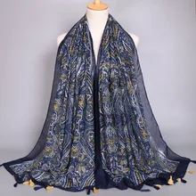 Модные женские шали с кисточками и цветочным узором, длинные мусульманские шапки, бандаж, Дизайнерские шарфы/шарф, 10 шт./партия
