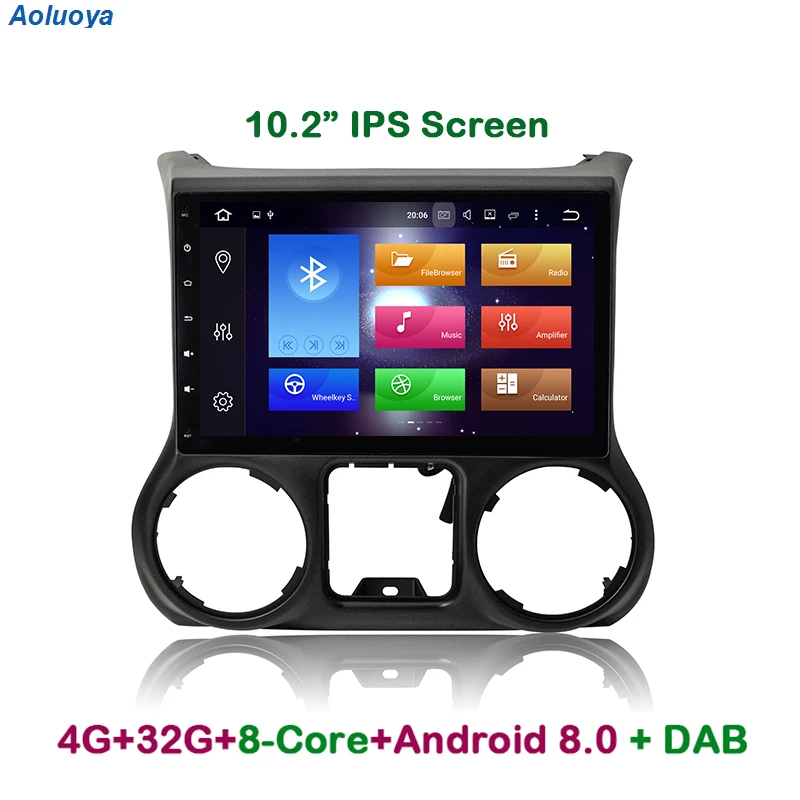 Aoluoya IPS 4G RAM 32G ROM Octa-Core Android 8.0 CAR DVD GPS Navigation Player For JEEP Wrangler 2011 2012 2013 2014 Radio WIFI |