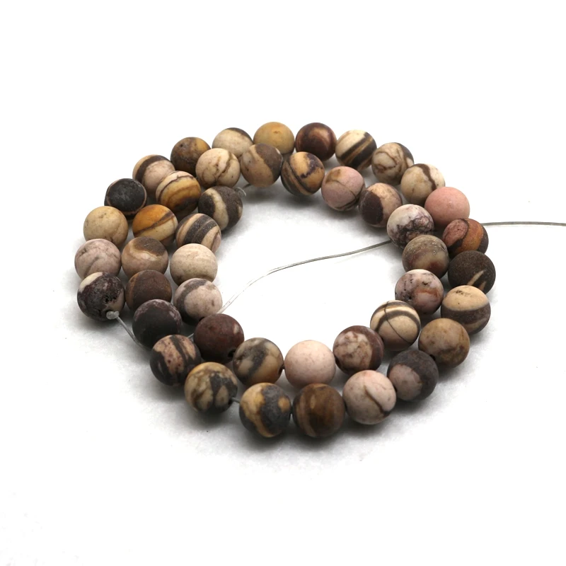 DIY ожерелье Bracelet4 6 8 10 12 мм полированные матовые австралийские бусины в виде зебры