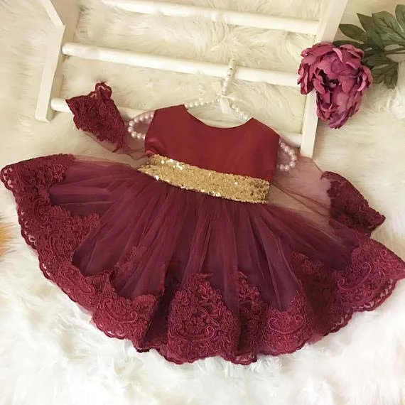 Newborn burgundy dress Clearance