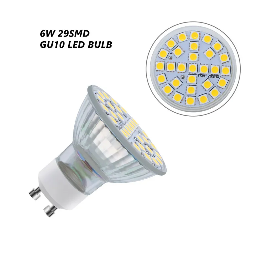 6 шт GU10 Светодиодный прожектор 6 Вт 220 V GU10 светодиодный лампы галогеновые лампы заменители для трекового светильника шкаф Точечный светильник, BL800