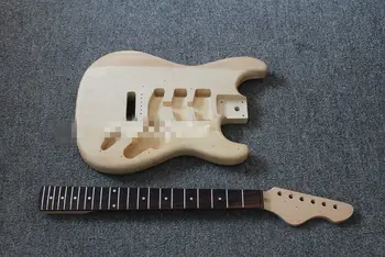 

1set Unfinished electric Guitar Neck and body for ST Replacement 22 Fret