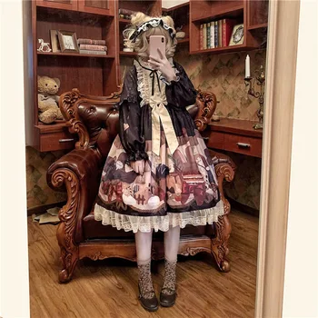

2019 Limited Special Offer New Spring Original Design Lolita Dessert House Op Sleeve Dress Lace Bowknot Bitter Fleabane