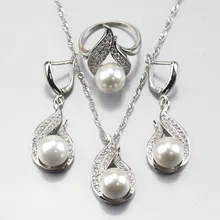 11,11, белый натуральный жемчуг, серебро, 925 меток, ювелирный набор, серьги/Подвеска/ожерелье/кольцо для женщин, наборы свадебного костюма