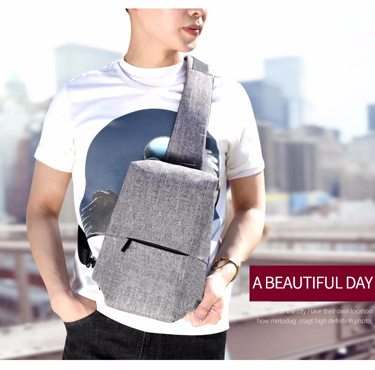 AHRI 2017 New Soft Waterproof High Capacity Chest Bag For Men Female Canvas Sling Bag Casual Crossbody Bags For Short Trip Urban 4