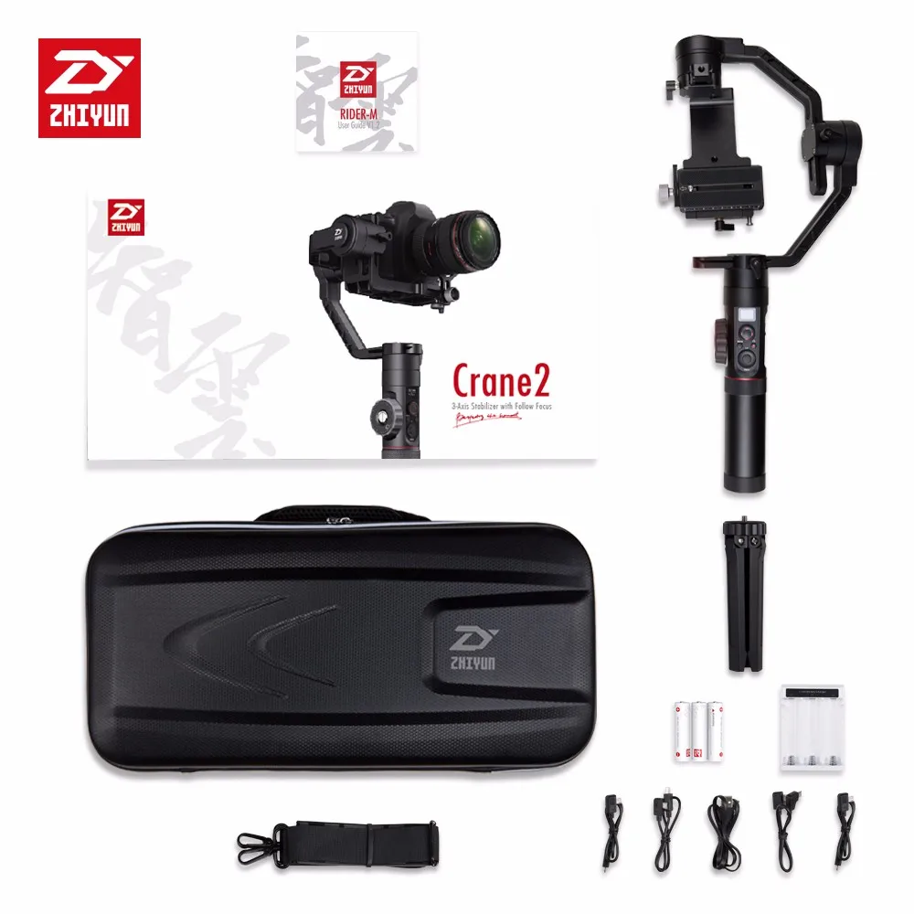 Zhiyun кран 2 Crane2 3 оси ручной карданный стабилизатор для Dslr Камера с последующей фокусировки 7lb полезной нагрузки OLED Дисплей, Zhiyun Gimbal