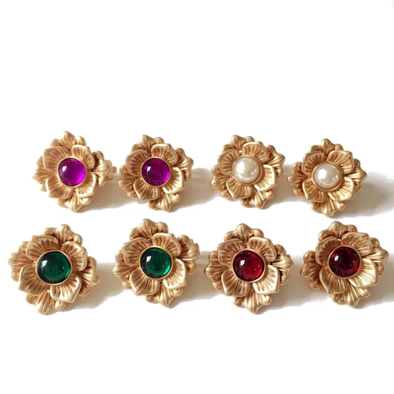 NewDesignFlower4ColorsSweetClipEarringsStatementPlant