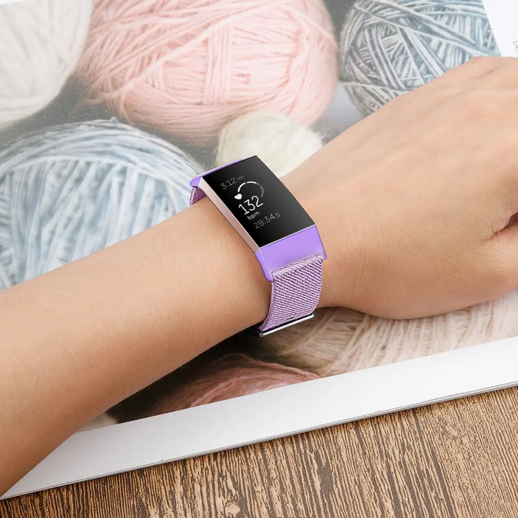 Trendy Canvas Watch Band Strap for Fitbit Charge 3 Bracelet Wristband Replacement Watchband for Fitbit Charge 3