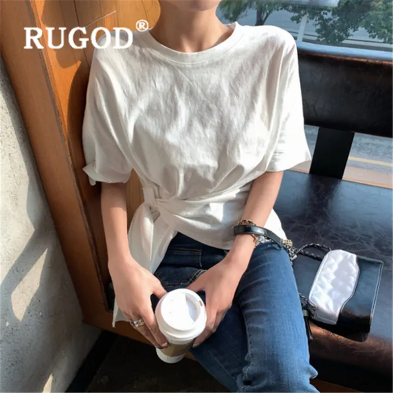 Женская Кружевная футболка RUGOD с бантом Новое поступление Повседневная