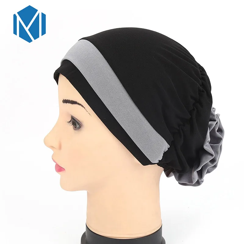 M MISM модный мусульманский хиджаб шапки для женщин шифоновые женские цветочные внутренние шапочки под хиджаб исламский шарф шапки растягивающиеся