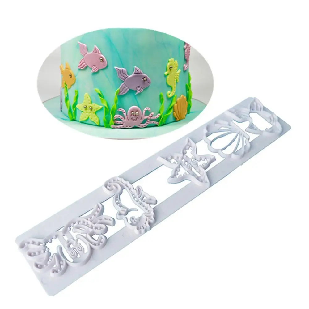 

TTLIFE Marine Life Plastic Cookie Cutter Starfish Seashells Seahorse Octopus Fondant Cake Biscuit Mold Pastry Decorating Tools