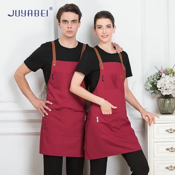 

2019 New Shelf Men's and Women's Restaurant Kitchen Cooking Apron Chef Waiter Coffee Shop Restaurant Barbecue Sleeveless Apron