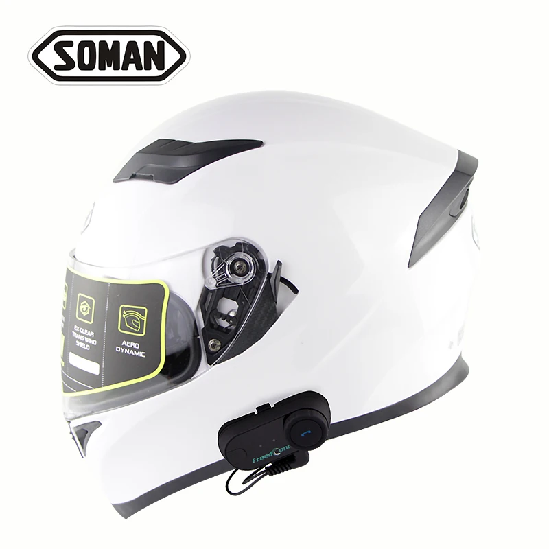 

SOMAN 960 ECE Built-in Bluetooth Motorcycle Flip Helmet Double Visors BT Motorbike Racing Capacete With Bluetooth Intercom