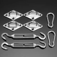 Kit d'accessoires de fixation pour voile d'ombrage en acier inoxydable, 8 pièces, en argent, offre spéciale