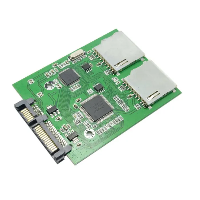 

20pcs / lots Dual SD SDHC MMC Memory Card to 7+15 Pin 22pin SATA Male Convertor Kit RAID Adapter ,By Fedex