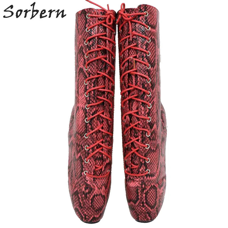 Sorbern/красные ботильоны из питона; женские балетки; Sm; женские Ботинки на каблуке 7 дюймов; экзотические женские туфли на высоком каблуке;