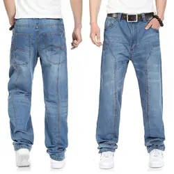 2018 Новые повседневные Большие размеры джинсы мужские плюс удобрения для увеличения индивидуальность моды хип-хоп джинсы свободные