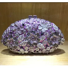 Women New European and American Blue Gold Silver diamond Luxury design evening bag women party handbag banquet dress clutch bag