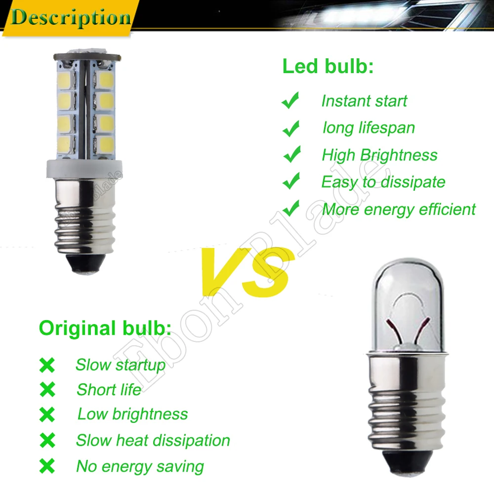   ġ  LED , E10, 18SMD ׷̵ , 6V, 12V, 24V, DC ̴Ͼó Ʈ, ȭƮ ü, 2 