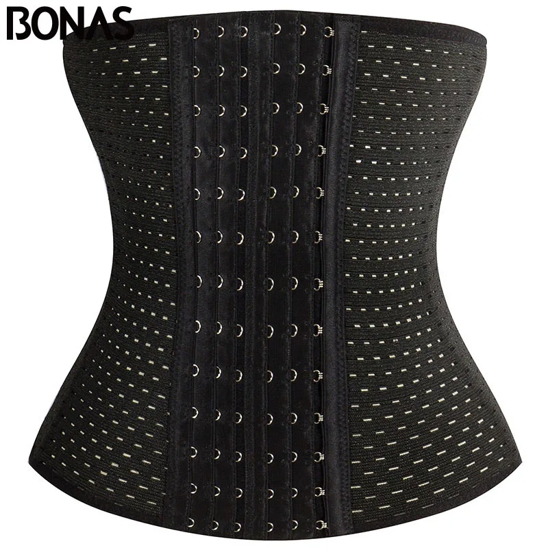BONAS Body Shaper Slimming Women Breathable Corset Waist Trainer Belt Lady Postpartum Shapewear Shapewear Slim Solid Plus Size