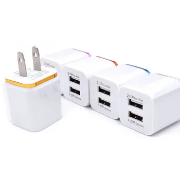 

50pcs x Dual USB Cell Mobile Phone Charger 5V2.1A/1A EU US Plug Wall Power Adapter