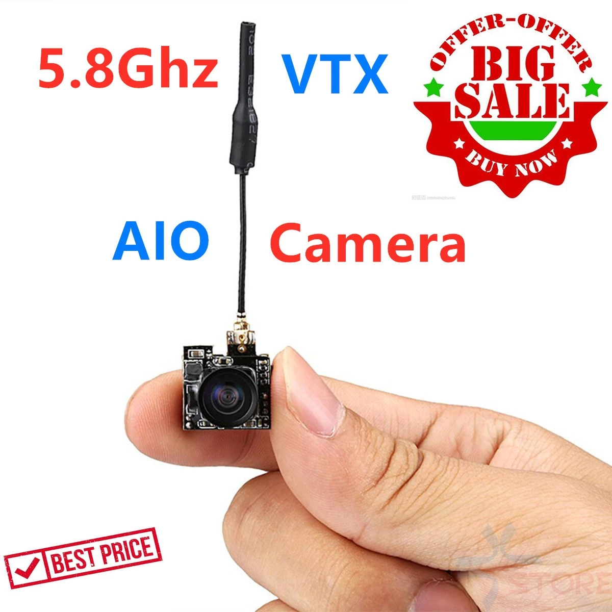 5.8G 25MW 40CH 800TVL Transmitter LS-S2 FPV Camera 3.6g FPV AIO Micro Camera Ultralight NTSC / PAL Switchable 1