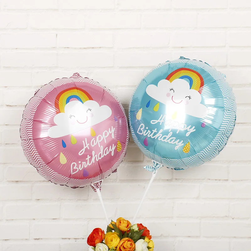 

New 18inch Happy Birthday Balloons 10pcs Rainbow Aluminium Foil Ballon Baby Shower Girl Birthday Party Supplies Helium Globos