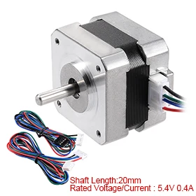

Uxcell(R) Hot Sale 1Pcs Stepper Motor Nema 17 Bipolar 20mm 0.22NM 0.4A 5.4V 4 Lead Cables for 3D Printer DIY Hobby