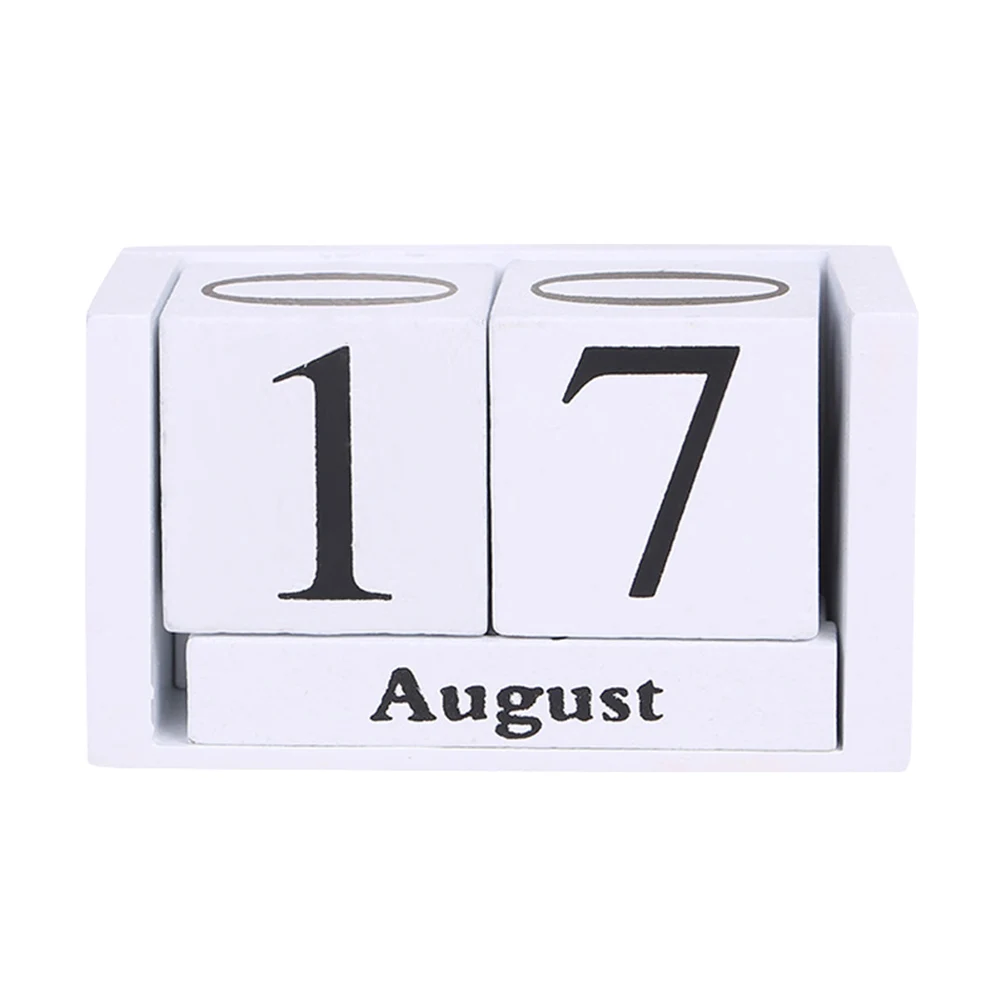 Винтажный деревянный вечный стол календарь блок планировщик постоянный Настольный органайзер Сделай Сам Agenda UYT магазин - Цвет: Белый