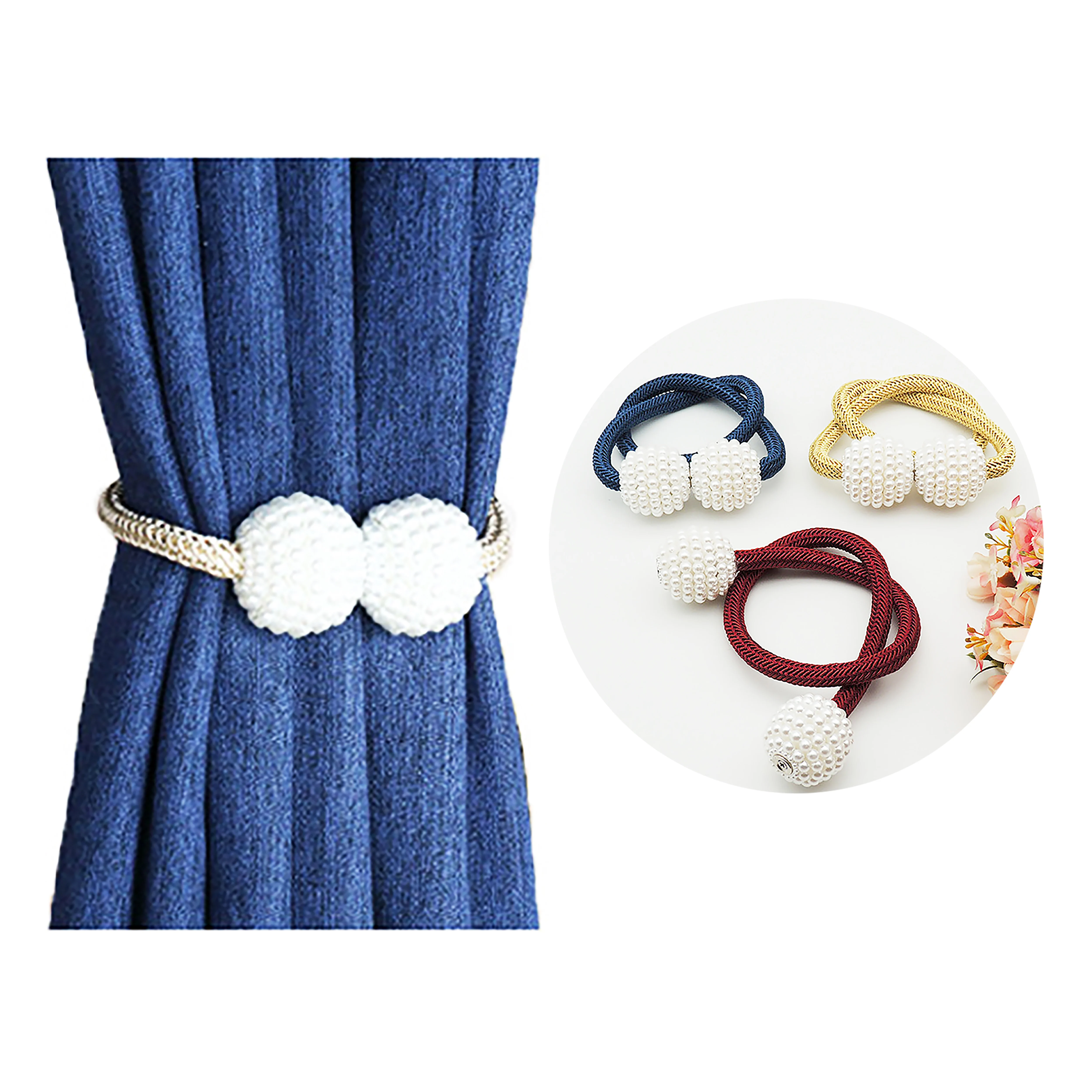 

16 Colors Pearl Magnetic Curtain Clip Curtain Holders Hanging Ball Buckle Tieback Curtain Accessories Home Decoration 2019