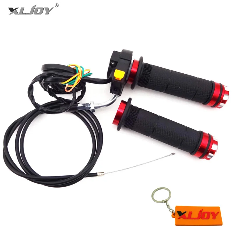 

XLJOY Throttle Cable + Red Handle Grips + Kill Stop Switch For 2 Stroke 49cc 50cc 60cc 66cc 80cc Gas Motorized Bicycle Push Bike