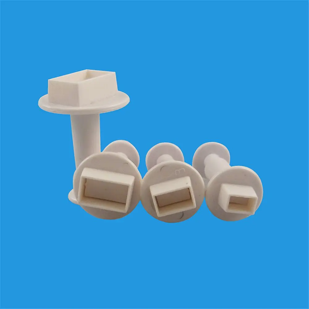 

TTLIFE 4pcs Rectangle Cookie Cutter Plastic Fondant Cake Baking Mold Decorating Tools Sugarcraft Pastry Chocolate Biscuit Moulds