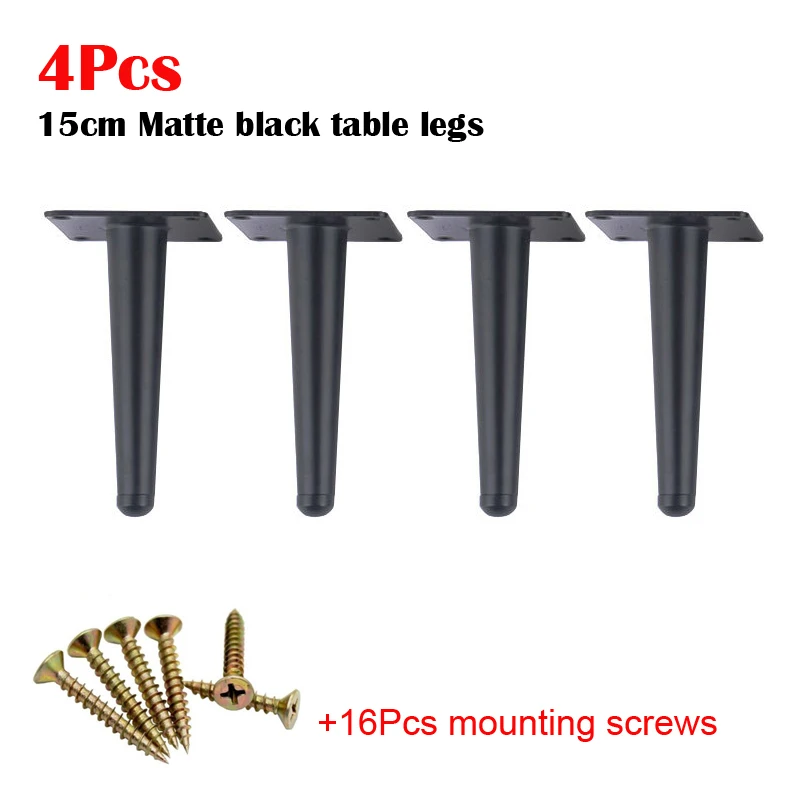 

4Pcs Furniture table legs Black Sofa Cupboard Cabinet Furniture Leg Feet 150MM Coffee tea bar Stool chair Tapered leg