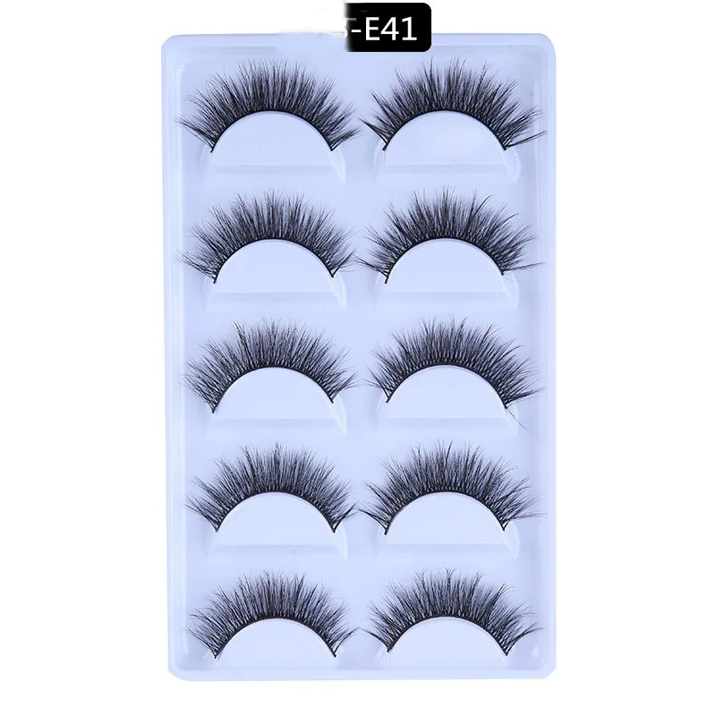 5 Pairs Mink Eyelashes New 3D Mink Lashes Thick HandMade Full Strip Fake Lashes Make up Eye lashe False Eyelashes Makeup - Цвет: 41