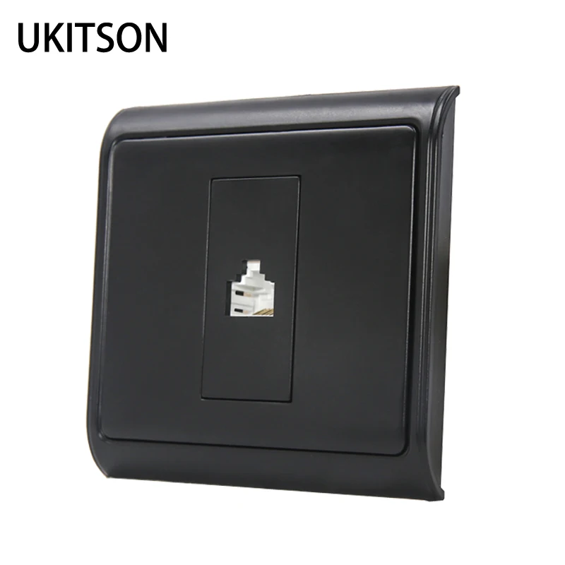Black Color 1 Port CAT5E RJ45 Wall Panel pic 1