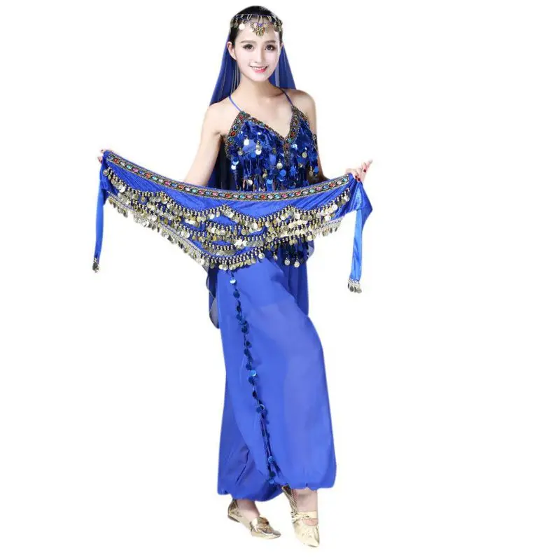 

New Style Coins Belly Dance Waist Chain Hip Scarf Bellydance Belt Hip Scarf Velvet Gypsy Wings