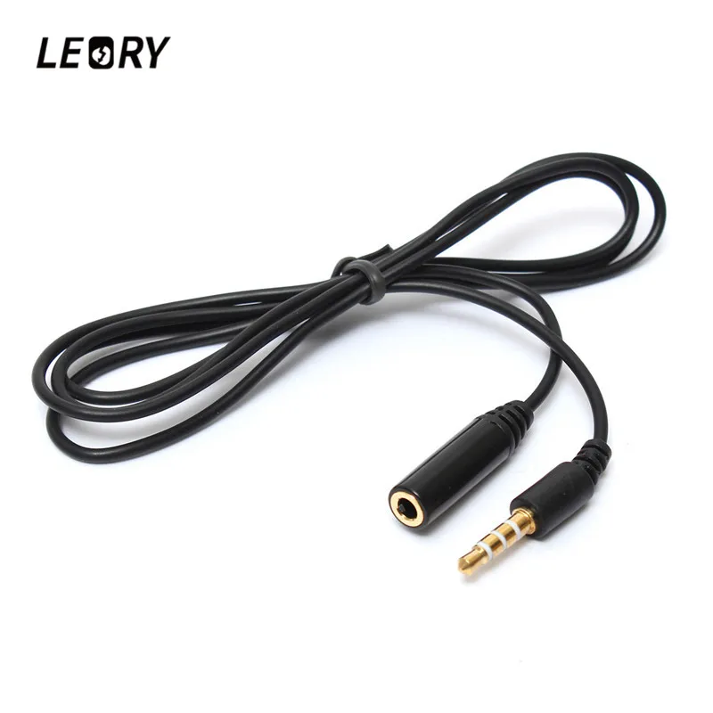 

LEORY 4 Pole 3 Ring TRRS 3.5mm (1/8") Male To TRRS Female Jack AV Extension Cable 1M Audio Video Connector for Phone