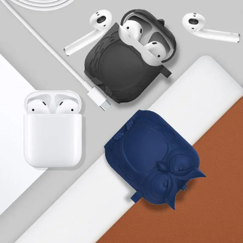 Новый дизайн с рисунком совы для airpod чехол милый 2 в 1 airpods силиконовые наушники